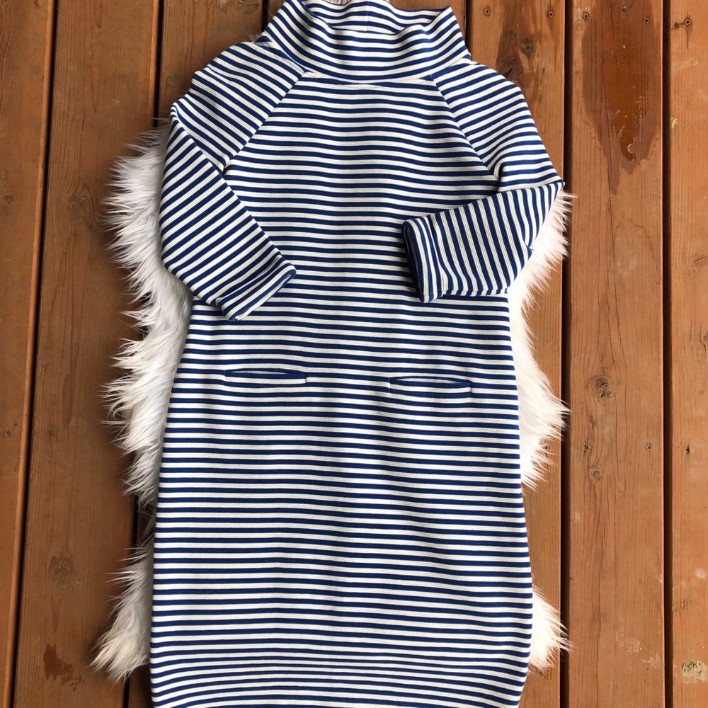 [Boden] Blue & White Striped Midi Dress - Size 6L